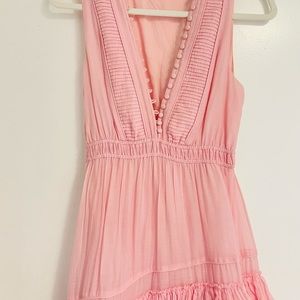 Pink ruffle loveshackfancy dress long xs